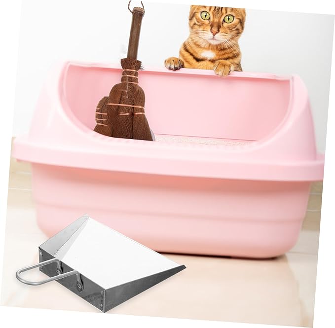 2 Sets Broom and Dustpan Sets for Pet Mini Desktop Cleaning Kit Wooden Handle Brush Pet Litter Shovel Stainless Steel Safe for Hands Cat and Dog Use
