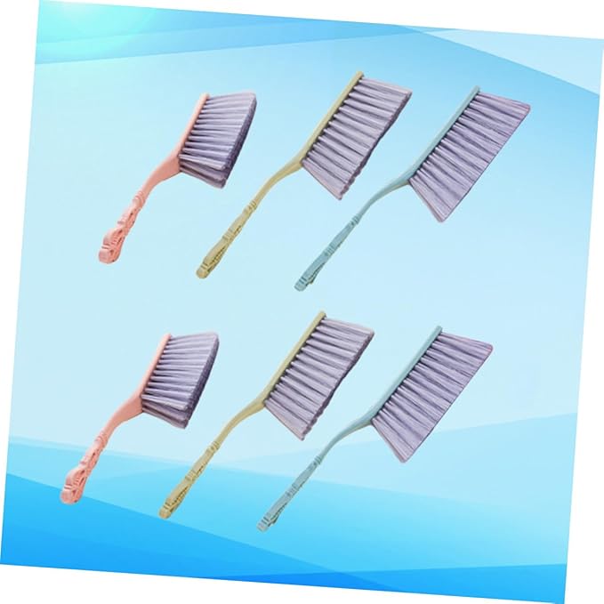 6pcs Hollow Handle Cleaning Brush Set Thickened Dusting and Sofa Cleaning Brushes for Household Bed and Furniture Multi-Color Blue Green Pink Sturdy Dust Remover Tools for Home