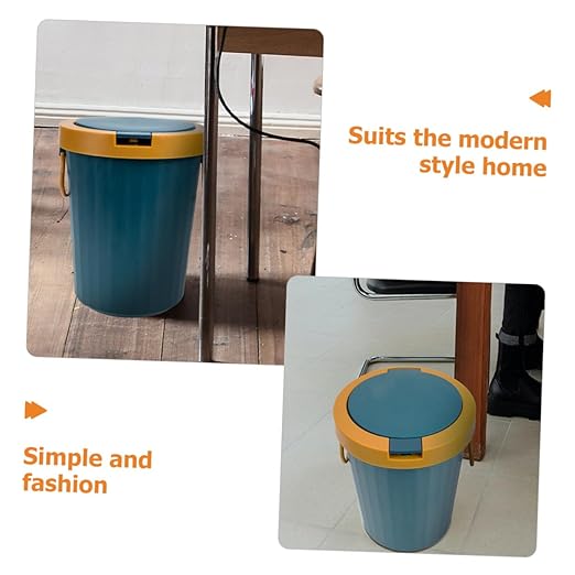 Large Capacity Reusable Trash Can with Lid PP Wastebasket for Kitchen Bathroom Office Bedroom Sturdy Structure Easy to Use Garbage Bucket for Household and Commercial Waste