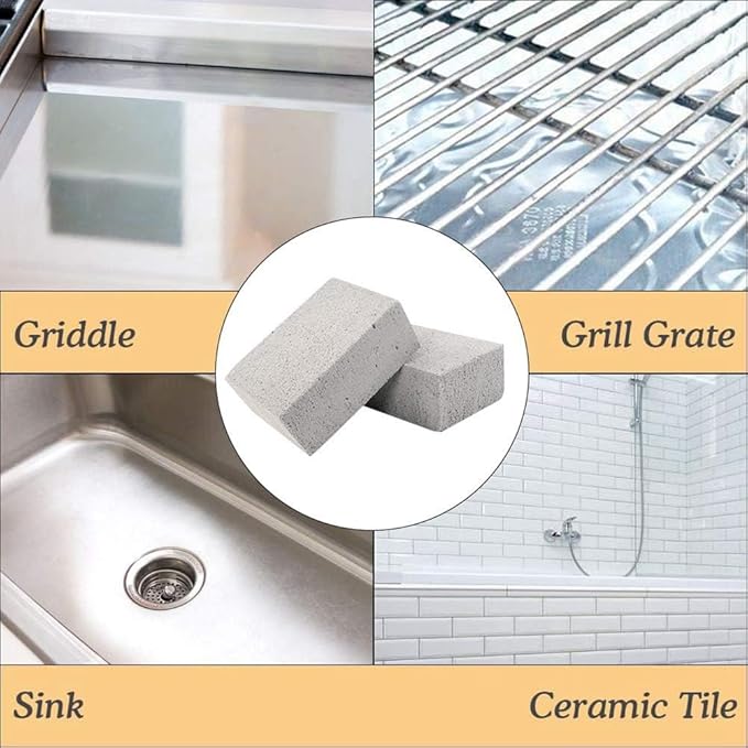 12PCS BBQ Grill Cleaning Brush Brick Block Barbecue Cleaning Stone Pumice Brick for Barbecue Rack BBQ Tools