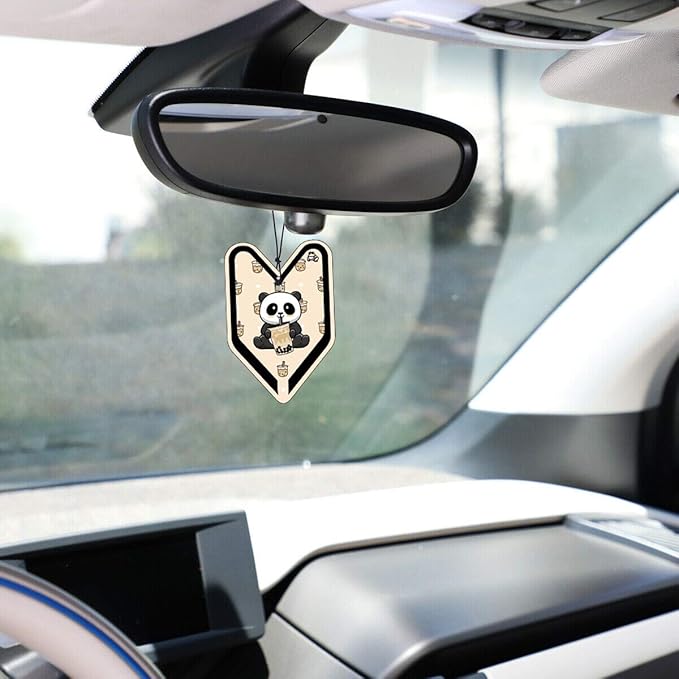 Treefrog Young Leaf Black Milk Tea 24-Pack (1-Box) Boba Panda Car Hanging Air Freshener