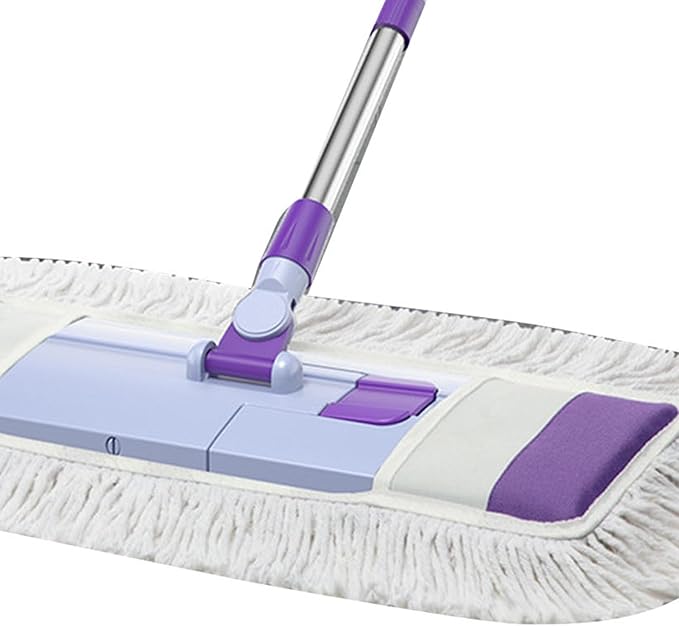 Pilipane Flat Mop for Floor Cleaning Innovative Flexible Head Efficient Dust Dirt Adsorption Dry Wet Mopping for Household Use Stainless Steel Plastic Cotton Yarn