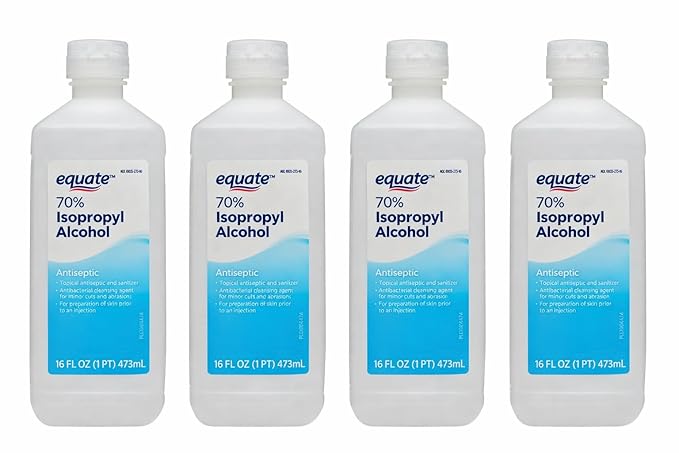 Equate 70% Isopropyl Alcohol Cleaning Solution 16 Oz 4 Bottles