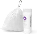 simplehuman Genuine Custom Fit Drawstring Trash Bags 35-45 Liter / 9-12 Gallon White Code K Liner 240 Count Roll Pack