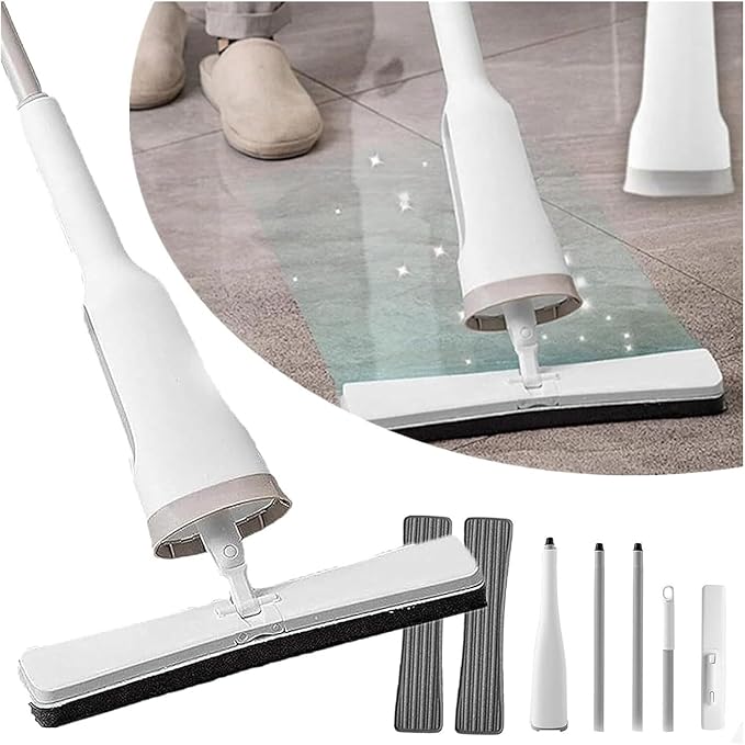 Lazy Person's Self-Washing Flat MopEasy Squeeze Butterfly Mop Self-Wash &amp Squeeze Dry Flat 360 Degree Rotating Hand-Free Wash Household Floor Effortless Cleaning 12027