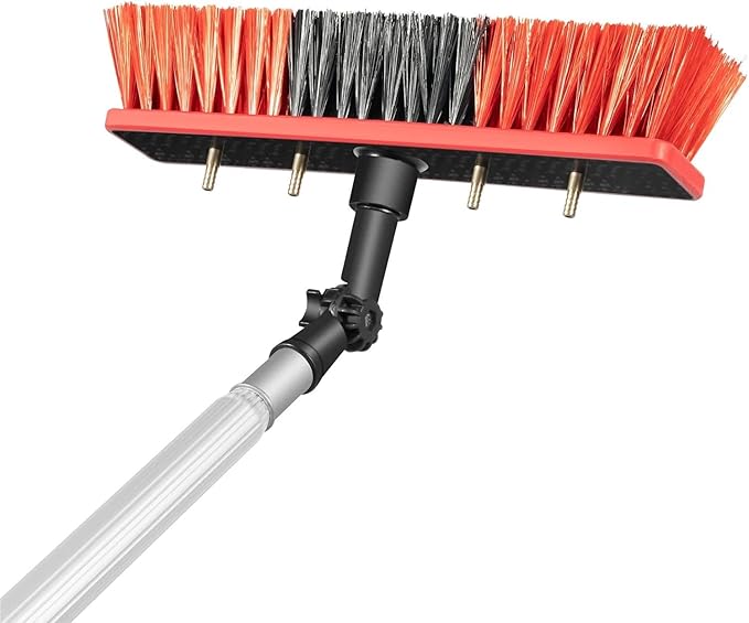 Solar Panel Cleaning Brush 3-in-1 Hydraulic Pole Cleaning Set 8-meter Window 180° Adjustable Brush Head Suitable For Outdoor High WindowsWater Fed Pole