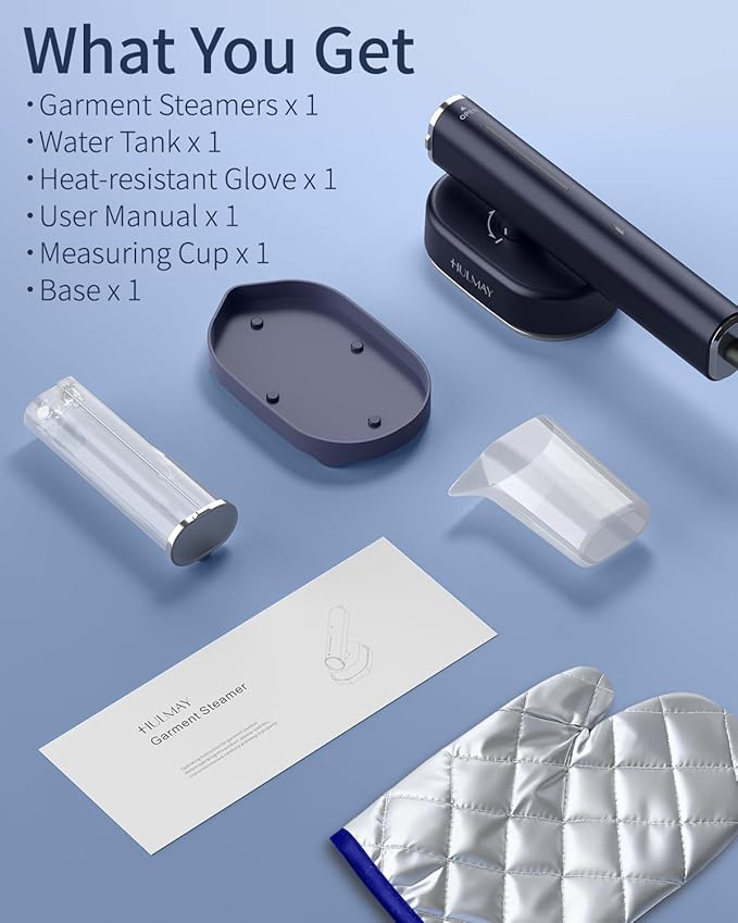 Clothes Steamer 1200W Clothing Steamer Hand Held Steamer Fast Wrinkle Removal Lightweight Mini Clothes Iron Travel Steamer for Clothes Compact Hand Steamer for Home- Black 110-120V