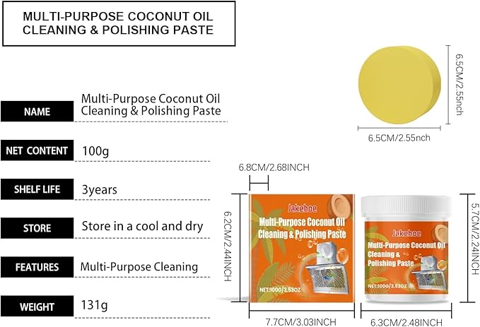 Multi-Purpose Cleaning Polishing Paste For Kitchen Stoves - Removes Grease &amp Stains Forms Protective Layer(2PCS)