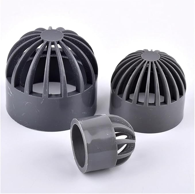 1~3Pcs Grey 20~110mmCompatible for PVC Breathable Cap Air Duct Vent Cover Cap Aquarium Fish Tank Permeable Screen Filter Screen Pipe Connector(1Pc)