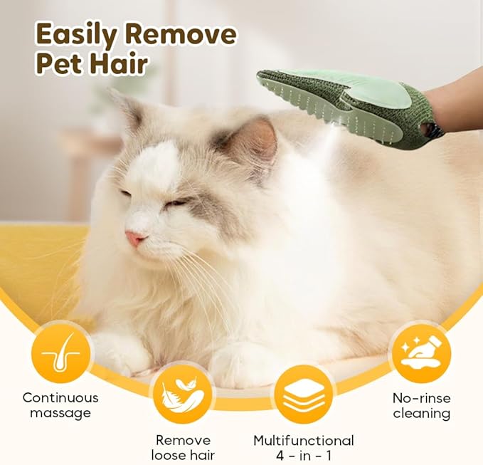2025 New Pet Hair Removal Glove Upgrade Electrostatic Pet Grooming Gloves for Cats and Dogs Efficient Cat Gloves