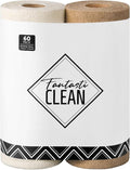 Fantasticlean Microfiber Cleaning Cloth Roll -60 Pack Tear Away Microfiber Towels 12 x 12 Reusable Washable Scratch Free Ultra Absorbent Dishcloth for All-Around Cleaning (Beige &amp Tan)