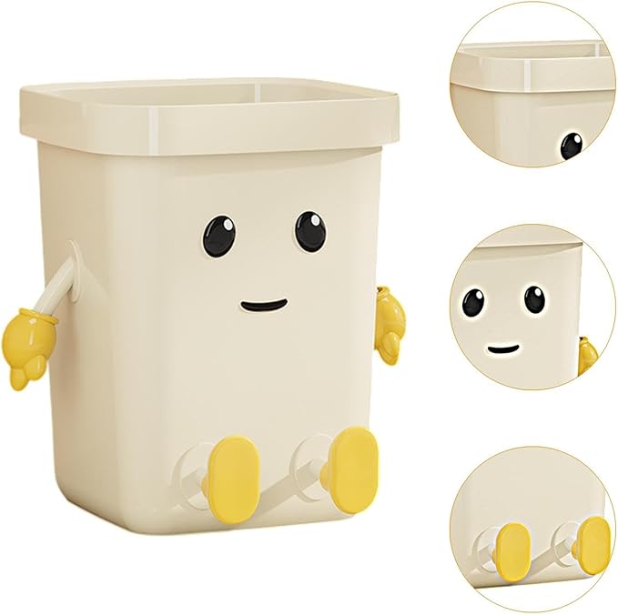 Creative Trash Can Dustbin Sturdy Cartoon Multifunctional Wastebasket Household Compost Bucket for Office Home Dorm Kitchen Sitting 12L