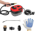 Handheld Steam Cleaner 2500W 3Bar High Pressure 1000ml Tank 6 Adjustable Speeds With 3 Brush Heads For Kitchen Tiles(Red)