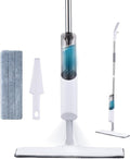 Drfeify 360-degree Spin Mop Microfiber Flat Mop for Hardwood Tiles Floor Wet Dry Dust  with Washable Pad and 270ml Water Bottle 360° Swivel Head 120cm Long Handle Easy to (2)