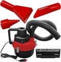 Car Vacuum Cleaner DC 12V Multi-Purpose Automotive Wet and Dry Vacuum with 3 Nozzles Portable Handheld Vehicle Interior Duster for Car Office Home Floor (Red)