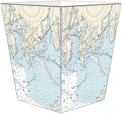 Marye-Kelley WB2520 - Stonington CT Nautical Chart Wastepaper Basket