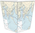 Marye-Kelley WB2520 - Stonington CT Nautical Chart Wastepaper Basket