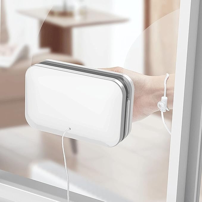 Magnetic Glass Wiper Double Sided Magnetic Window with Comfortable Grip Cleaning Brush for Home High Rise Window