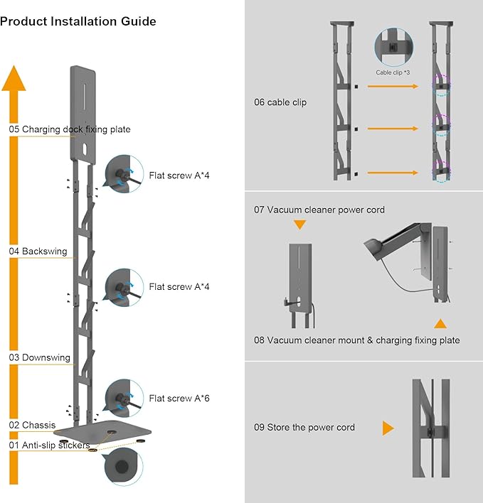 Vacuum Stand for Dyson V15 V12 V11 V10 V9 V8 V7 V6 DC30 DC31 DC34 DC35 DC58 DC59 DC62 DC74 Handheld Cordless Vacuum Cleaner - Carbon Steel Storage Rack Holder with Anti-Tip Design