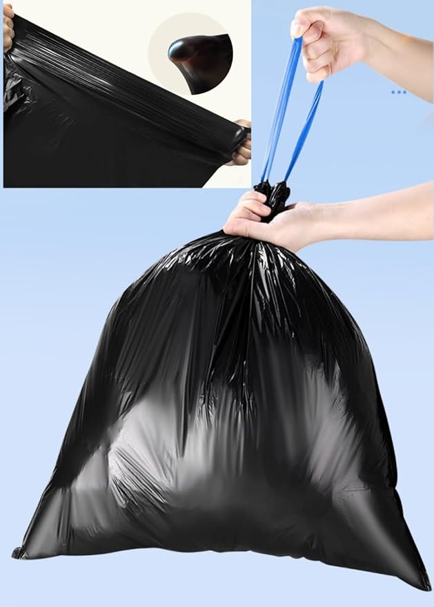 15-18 Gallon Trash Bags Drawstring1.2 MilUltra Large Trash Can Liners Heavy Duty Strong for Home Kitchen Office Lawn Commercial.(120 Count)