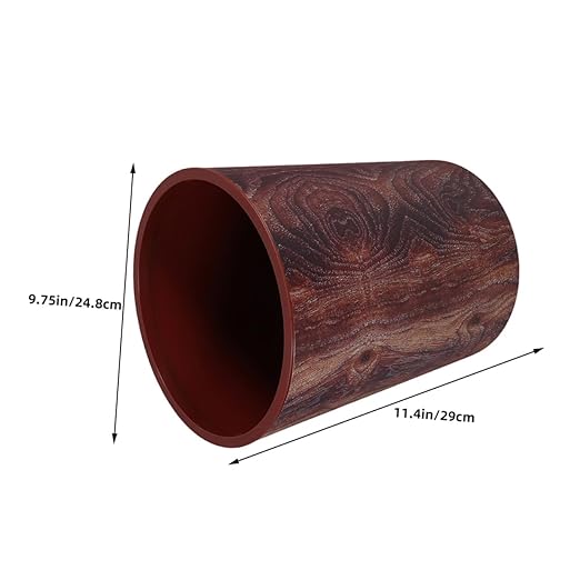 ARTIBETTER Retro Wood Grain Plastic Trash Can Large Capacity Wastebasket for Kitchen Bathroom Office Bedroom PP Material Easy to Clean Compact Design
