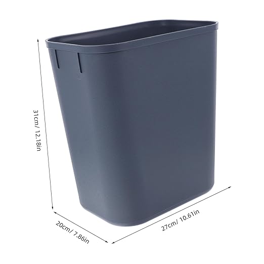 LIFKOME Square Basket 15l Wastebasket for Office Bathroom Kitchen Compact Grey