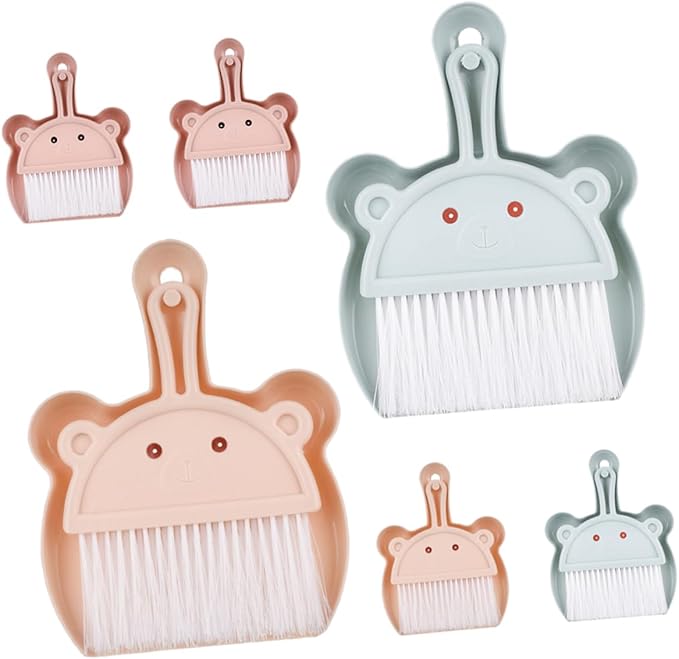Didiseaon 6 Sets Mini Broom and Dustpan Set Portable Handheld Brush and Dustpan for Desk Bookshelf Kitchen Cleaning Lightweight and Compact Design for Small Spaces