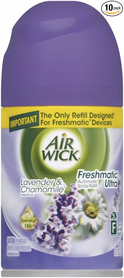Air Wick Freshmatic Automatic Spray Air Freshener Lavender and Chamomile Scent 1 Refill 6.17 Ounce (Pack of 10)