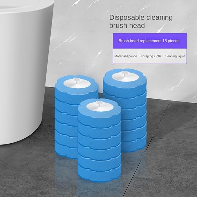 54 Counts Toilet Brush Disposable Refills Cleaning Bowl Wand Bathroom Cleaner Refill Heads(54pcs Different Fragrance Refills)