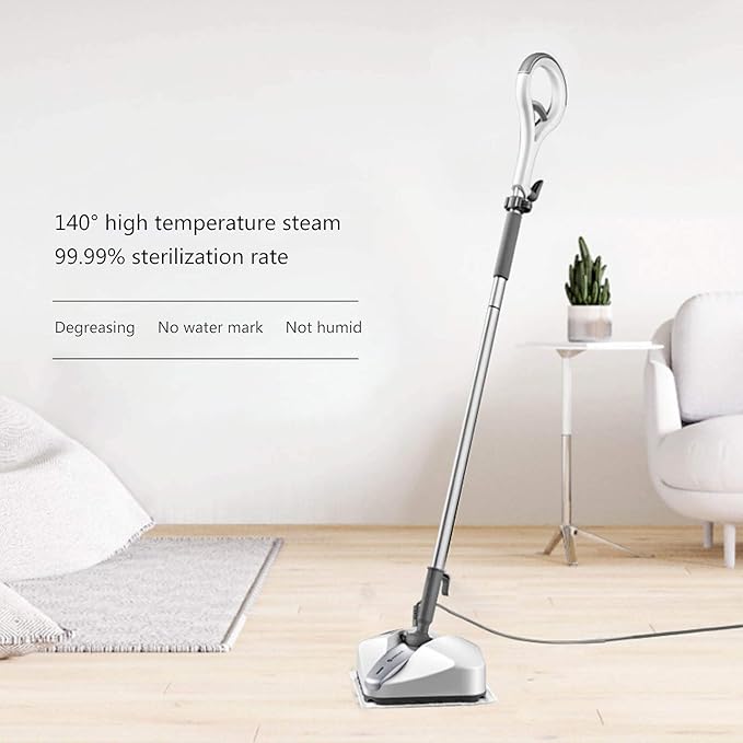 Electric Steam Mop High Temperature Cleaner Washer and Polisher Carpet Floor 1200W Electric Mop Hard Floor Steam Cleaner for All Floors White