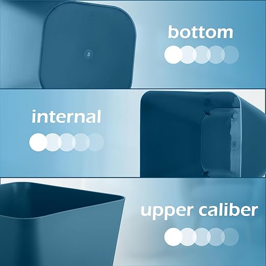 Hoolerry 9 Pieces Garbage Can 2 Gallon Small Trash Cans Bulk Bathroom Trash Bin Plastic Wastebasket Square for Bedroom Slim Bathroom Trashcan Small Container for Kitchen Office Home (Bluish Green)