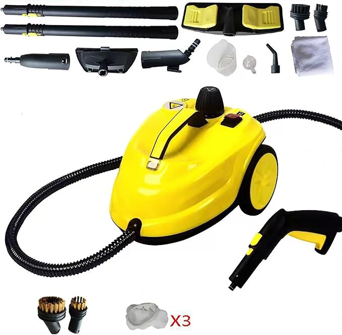 Heavy Duty Canister Steamer Steam Mop with 5M Extra Long Power Cord for Home Floor Cleaning Wallpaper Removal Upholstery Car Detailing