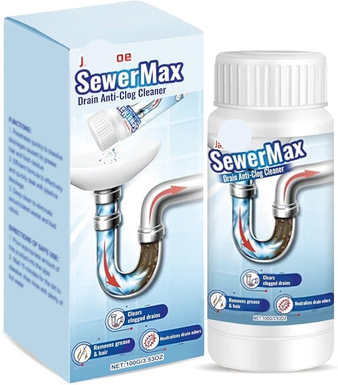 Drain Pipe Unclogging Cleaner - Rapidly Dissolve Hair Grease &amp Food Residue Prevent Blockages &amp Eliminate Odors(3PCS)