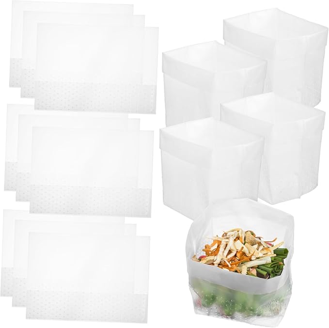 VICASKY 150 Pcs Self Standing Garbage Bags for Kitchen Sink Strainer Transparent Trash Bags for Daily Use Upright Waste Bin Liners for Bathroom Bedroom Office Food Scrap Disposal