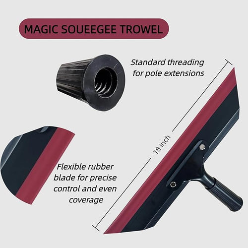 18in Magic Squeegee Trowel Spreader Trowel with Smooth Flexible Blade Professional Epoxy Tool for Knockdown Drywall Concrete Epoxy Smoothing Sprayed Surfaces