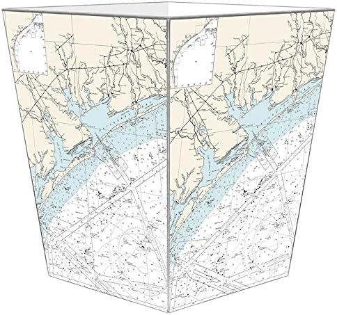 Marye-Kelley WB2896 - Matagorda Texas Nautical Chart Wastepaper Basket