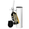 Stainless Steel Toilet Brush and Holder Set White - Long Handle Toilet Bowl Cleaner Brush and Holder - Removable Inner Liner Shiny Design Splash Protection &amp Dense Bristles for Bathroom Cleaning