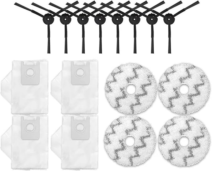 BeNtli Smart Vacuum Cleaner Spare PartsMain BrushHepa FilterDust BagSide BrushMop ClothCompatible for Roidmi Eva (Color : As Shown-10)
