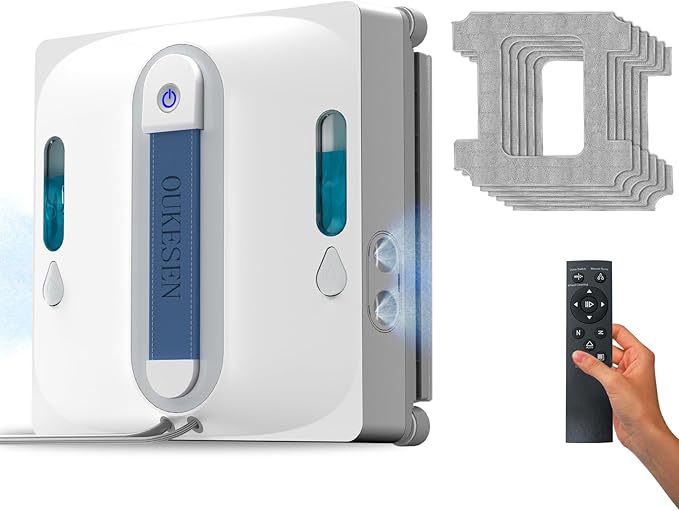 Window Cleaning Robot9000Pa Sauction &amp 75N Cleaning Force with 4 Water Spray Support 5 Cleaning Modes &amp Remote ControlWindow Cleaner Robot for Wet Cleaning Frame &amp Frameless Windows &amp