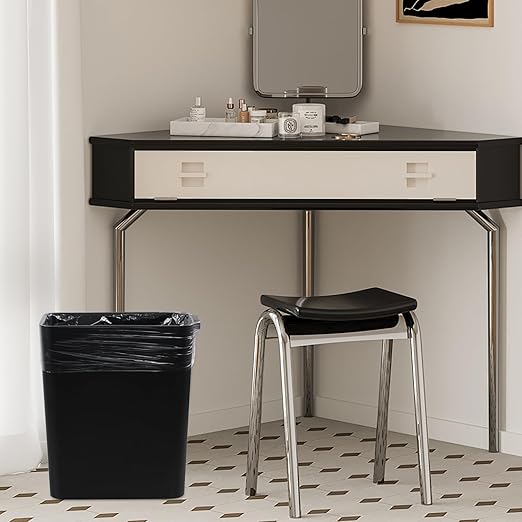 4.5 Gallon Small Plastic Waste Basket Black Open Top Garbage Can 3 Packs