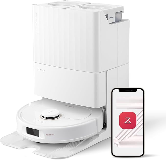 roborock Qrevo Pro Robot Vacuum and Mop with FlexiArm Design Edge Mopping Dynamic Hot Water Mop Washing and Auto Mop Drying Intelligent Dirt Detection 7000 Pa Suction Ideal for Carpets