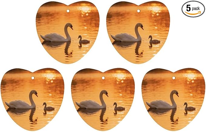 5PCS Car Air Freshener Hanging Personalized Double Sided Swan Cygnets Car Fresheners Long Lasting New Cars Scents Cute Automotive Freshies for Closets Drawers (tea)
