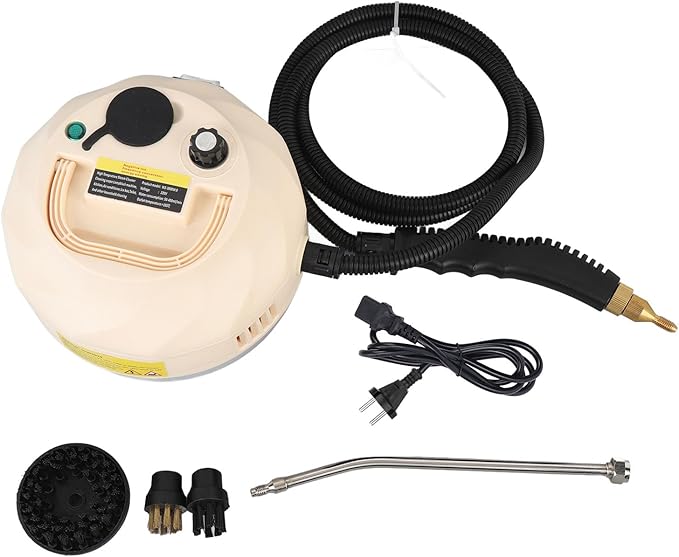 Handheld Steam Cleaner 1500W 15s Fast Heating Multi Purpose Portable Car Steamer with 3 Brush Head for Kitchen Bathroom Tile Walls Microwave Washing Machine (US Plug 110V)