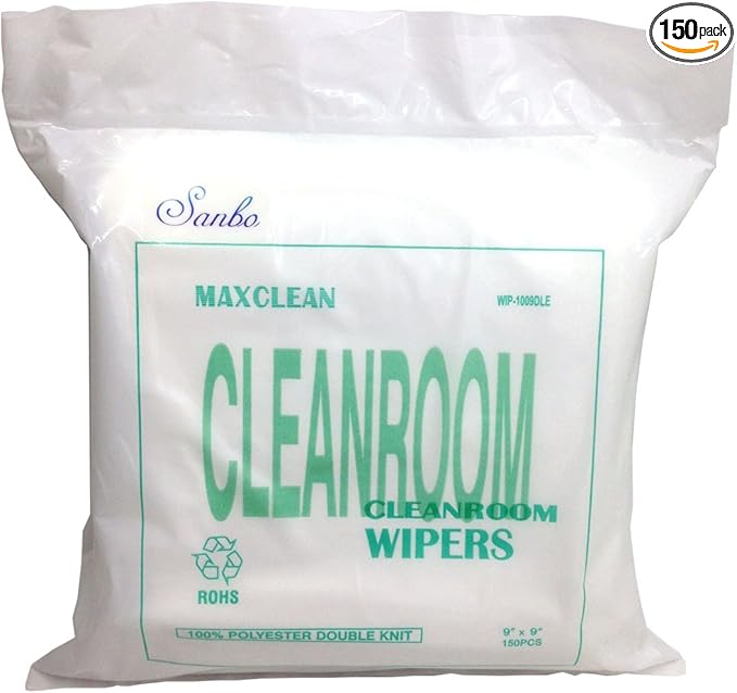 Sanbo Clean Room Wiper White LCD PCB Wiping Cloth 9 inch x 9 inch Including 150 Pcs