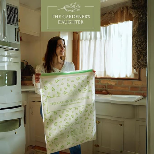 13 Gallon Compostable Trash Bags – Extra Strong Drawstring Kitchen Bags (30 Count White) | Leak-Proof BPI &amp TUV Certified Home Compostable – Evergreen by The Gardener's Daughter