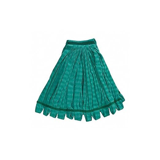 Rubbermaid Commercial Products Web Foot Microfiber Tube Mop Head Replacement Medium Green Heavy Duty Industrial Wet Mop For Floor Cleaning Office/School/Stadium/Lobby/Restaurant