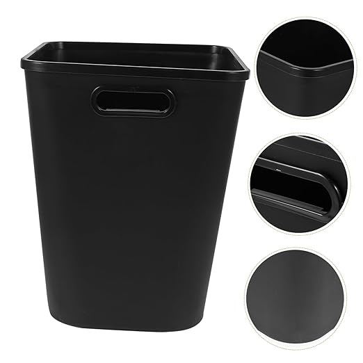 Large Plastic Trash Can Lid Simple Design Wastebasket for Bathroom Kitchen Living Room Bedroom Creative Garbage Bin for Home Organization