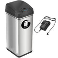 iTouchless 13 Gallon Automatic Sensor Kitchen Trash Can with AC Adapter Deodorizer and Trash Vinyl Sticker