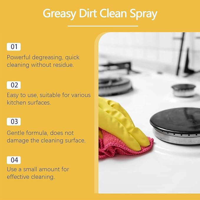 Multifunctional Powerful Kitchen Foam Cleaner 2025 New Greasy Dirt Clean Spray Heavy-Duty Kitchen Oil Stain Sprays for Oven Stove Range Hood (2PCS)