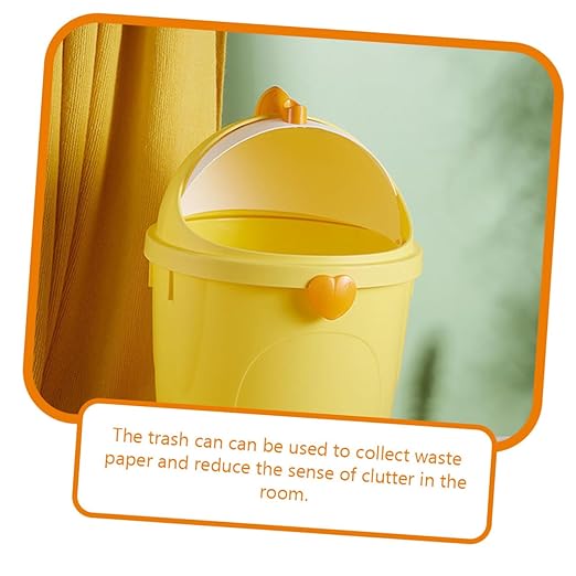 VALICLUD Cute Chick Style Small Trash Can with Lid Compact Garbage Bin for Bedroom Office Nursery Odor-Resistant Wastebasket for Tidy Home and Desk Storage